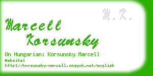 marcell korsunsky business card